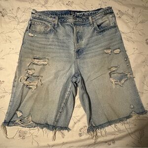 Distressed Denim Shorts